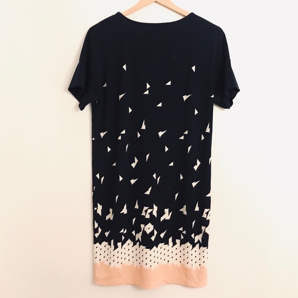 Max Studio Navy & Pale Pink Geometric Dress - Picture 4 of 6